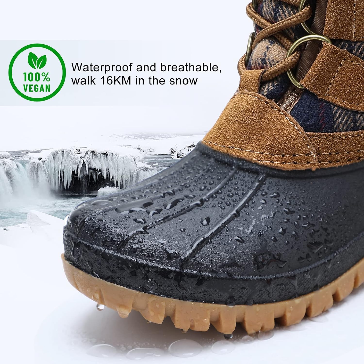 Womens Winter Duck Boots Waterproof Cold Weather Snow Boots | Insulated, Warm, Outdoor, Everyday Wear