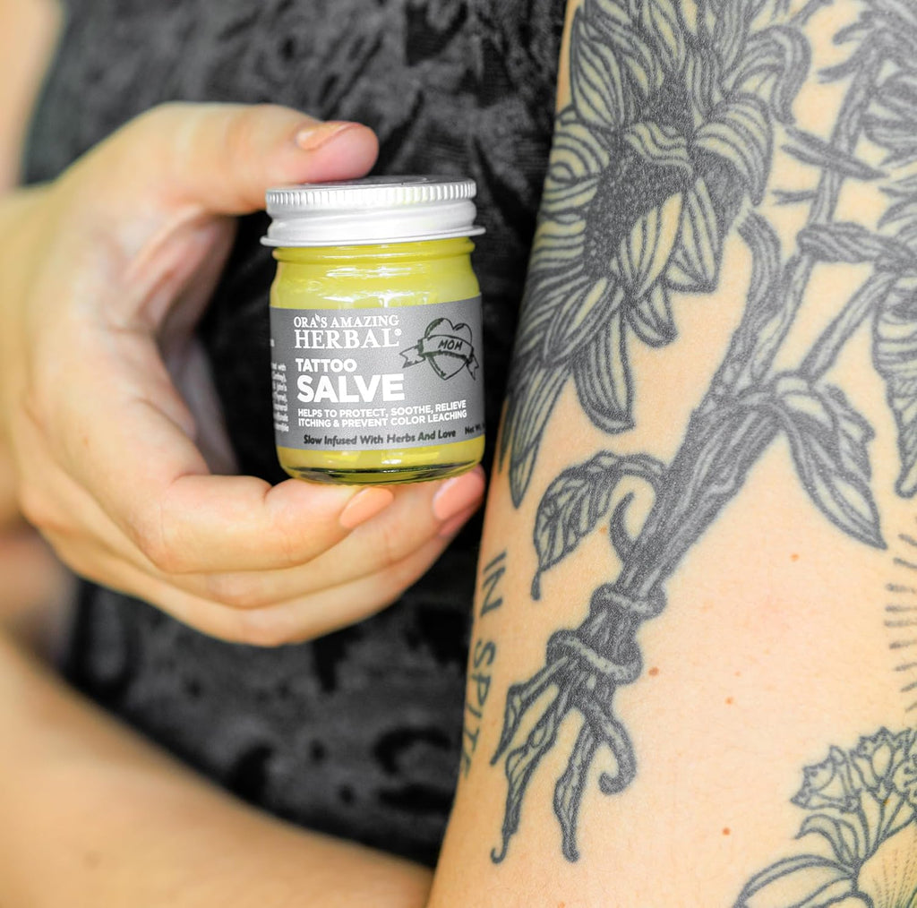 Tattoo Salve, Apothecary-Grade Tattoo Aftercare Balm, Natural Tattoo Ointment for Healed Tattoos, Itch Relief Cream