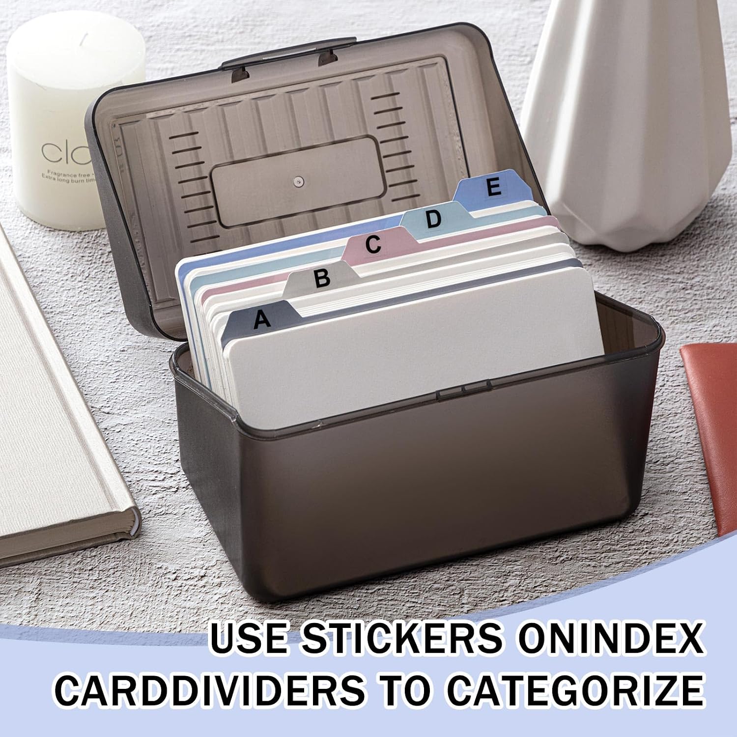104 Pcs Index Card Guide Set Include 100 Pcs 4 x 6 Inch Index Card Dividers 5 Colors Dry Erase Index Cards 4 Pcs Self