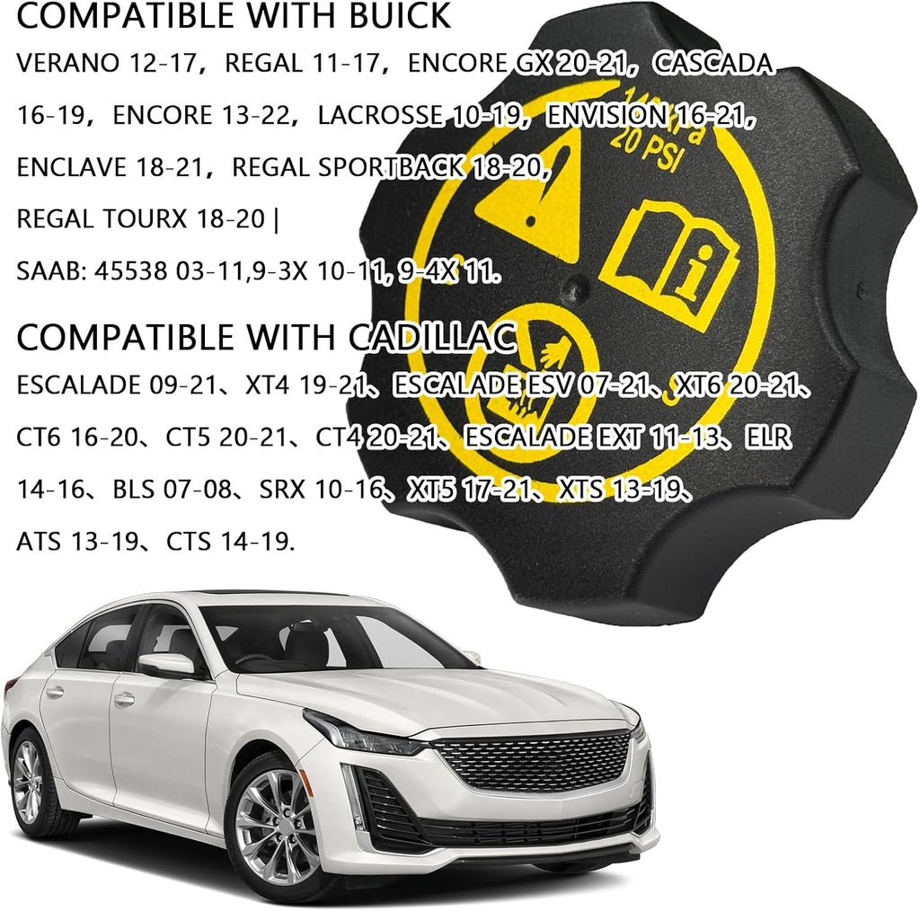Radiator Cap Coolant Reservoir Cap for 2000-2022 Chevy GMC Buick Cadillac Universal Radiator Cap Replacement 13502353 Compatible with Silverado Sierra Suburban Yukon Equinox Express Avalanche
