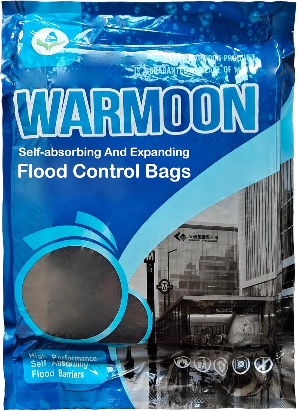 Self-Absorbing Flood Barriers (8/10/12ft) - Sandless Water Activated Bags, Reusable Flood Protection for Home &