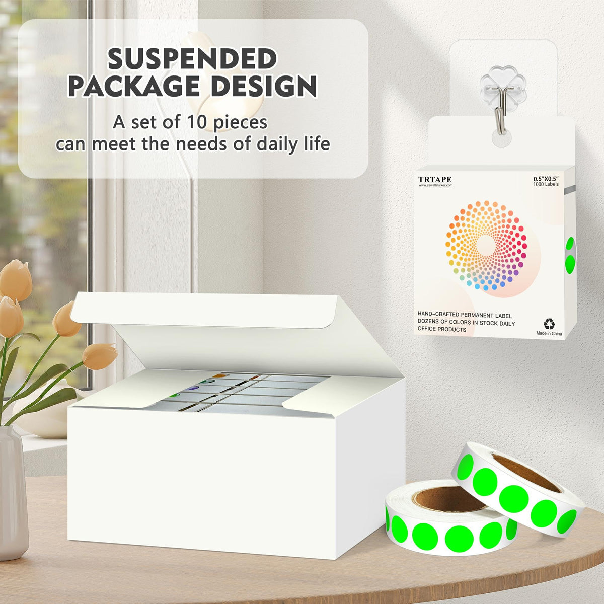 1/2 Inch Round Color Coding Dots, 10000 Round Stickers Dot Stickers