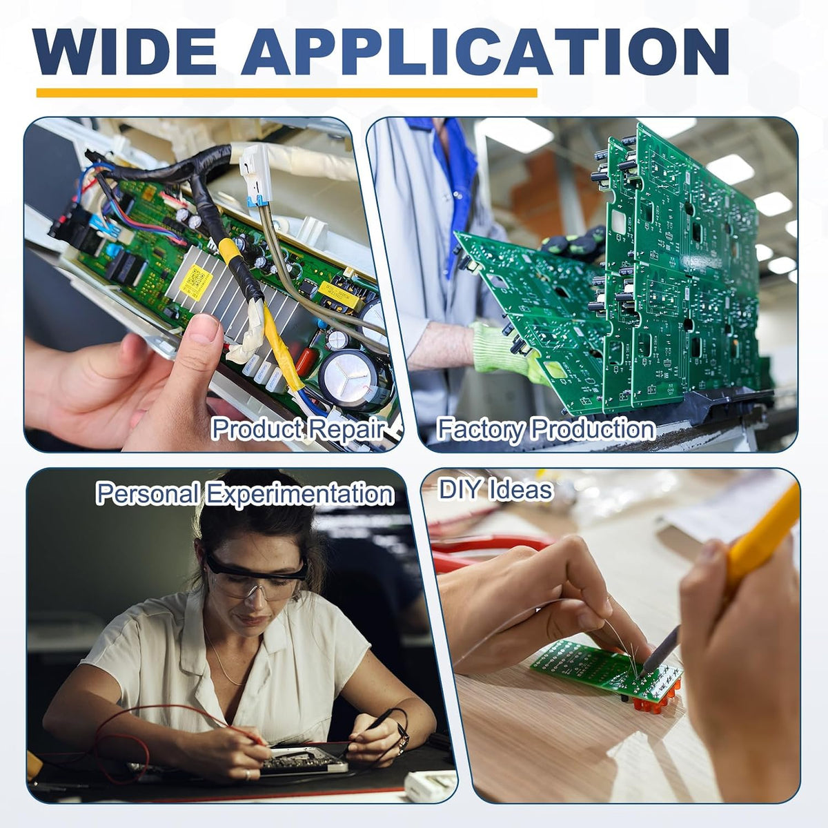 5Pcs 20x15cm PCB Prototype Board w 40-Pin Headers, Green