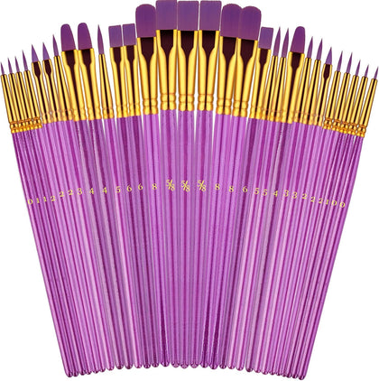Paint Brushes Set, 30 Pcs Paint Brushes for Acrylic Painting, Watercolor Acrylic Oil Paint Brush, Artist Paintbrushes