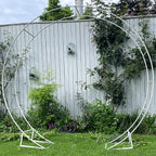 Round Wedding Arch 6.5ft Metal Backdrop Stand with Base