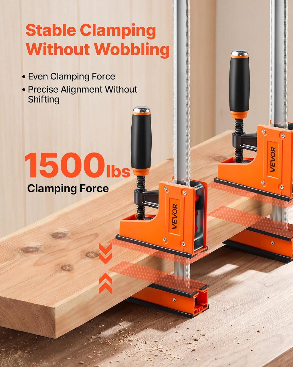 Bar Clamps for Woodworking, 4-Pack, 24" Opening F Clamps, 1500 lbs Load Limit, Clamp/Spreader 2 Modes, Soft Rubber