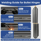 2 Pcs 10 Inch Bullet Hinge,Heavy Duty Weld On Hinges, with Grease Fitting