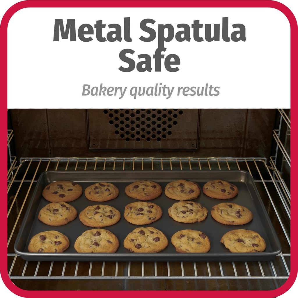 Everyday Nonstick Baking Sheet Set, 3 Pack Includes Small (13×9) Medium (15×1) and Large (17×11) Pans Carbon Steel