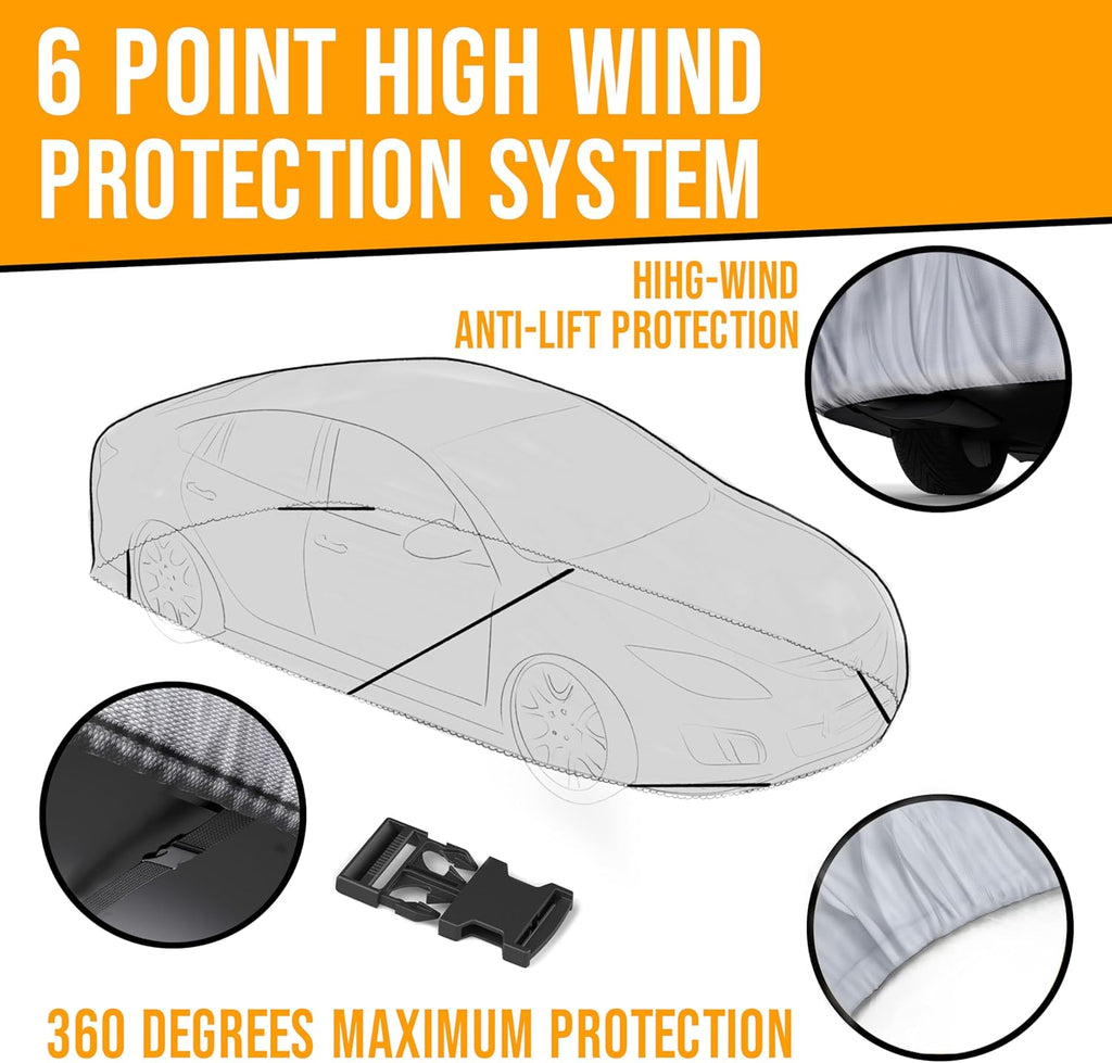 Waterproof All Weather Car Cover Compatible with 1994-2025 Audi A4 / S4 / RS4, Heavy Duty Outdoor/Indoor Protection