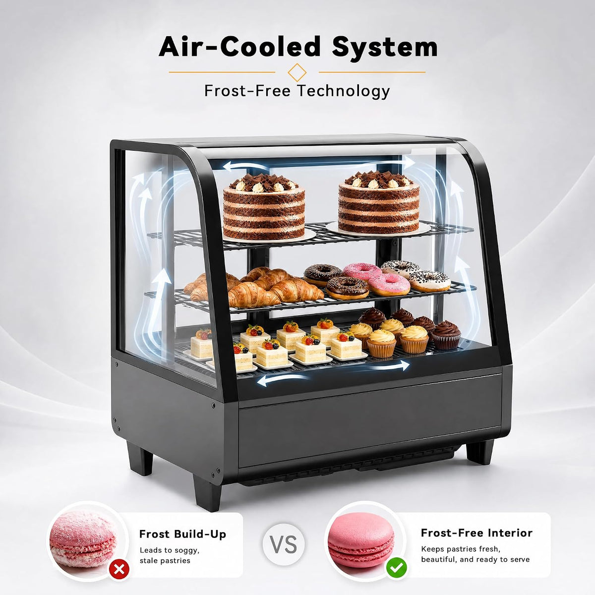 Countertop Display Fridge 3.5 Cu.Ft Double Glass Door