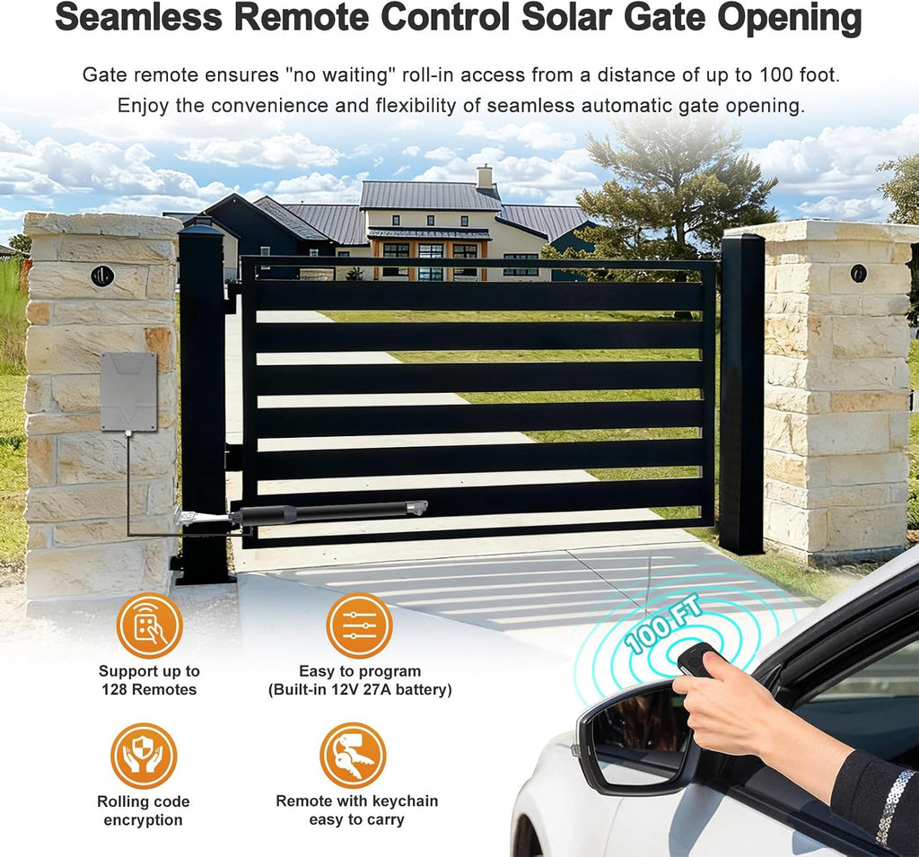 C01-L Smart Automatic Gate Opener Kit, App Compatible Single Swing Gate Opener-Up to 14ft Long or 440lb, Electric
