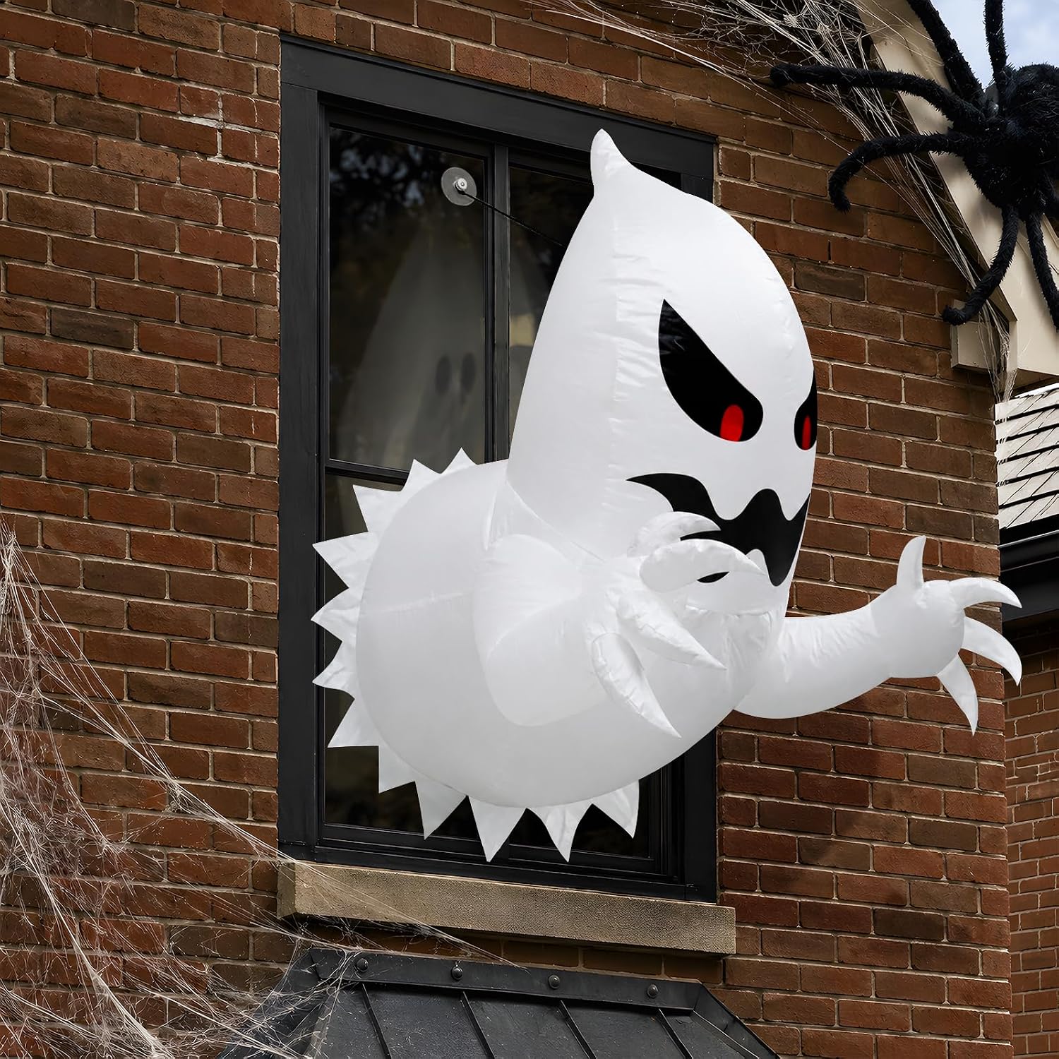 Halloween Decorations Outdoor Ghost Inflatables Broke Out from Window | [ Fire Flame Lights ] 3.5 Ft Halloween
