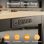 Adjustable Work Bench with Power Outlets, Heavy-Dute Work Table for Garage