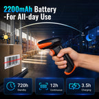 Barcode Scanner 2D Wireless Handheld: BT 2.4G USB, HW0002-O, Orange