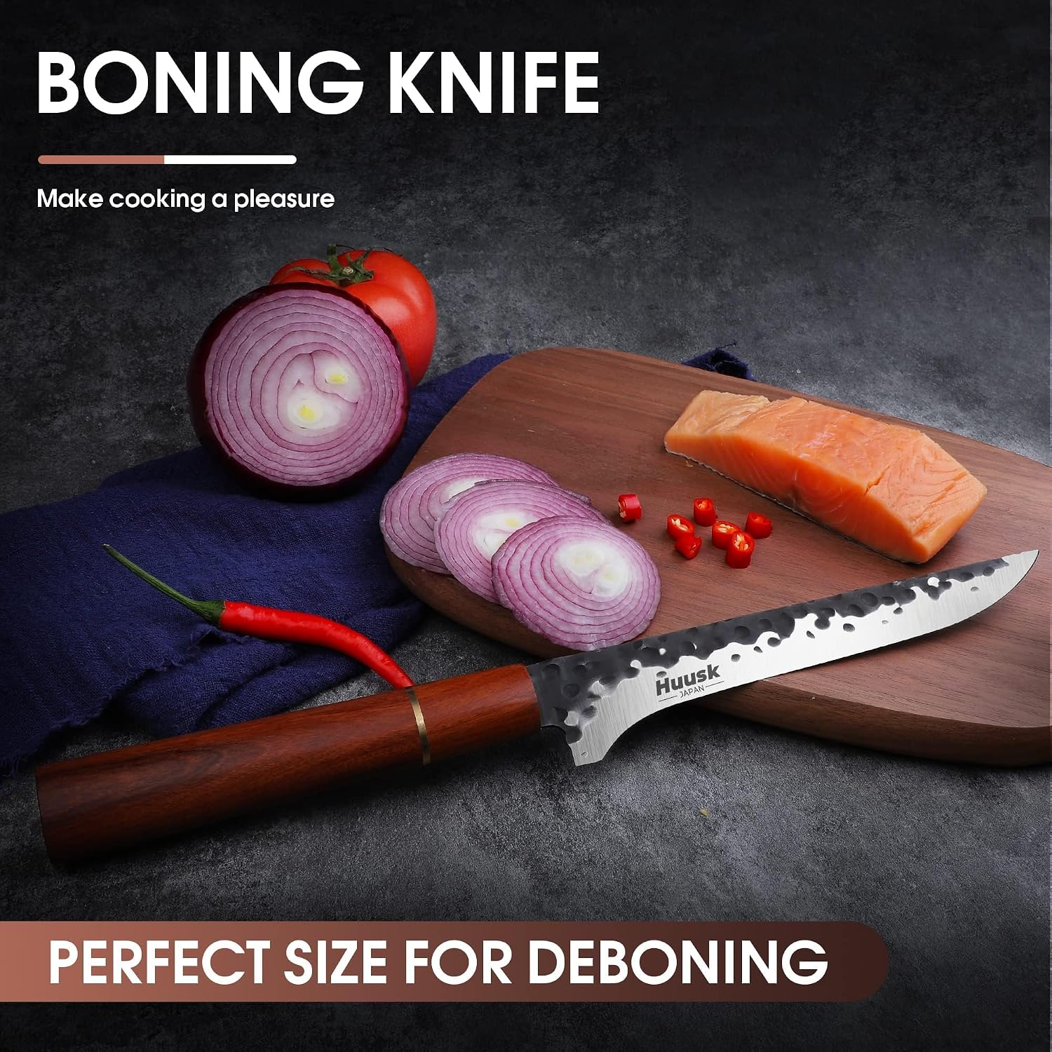 Boning Knife for Meat Cutting, 7" Razor Sharp Fillet Knife for Fish