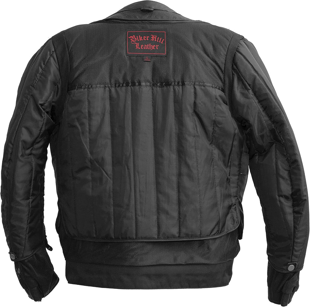 Mens Motorcycle Leather Riding Jacket | Leather Motorcycle Biker Jacket Men (XL)