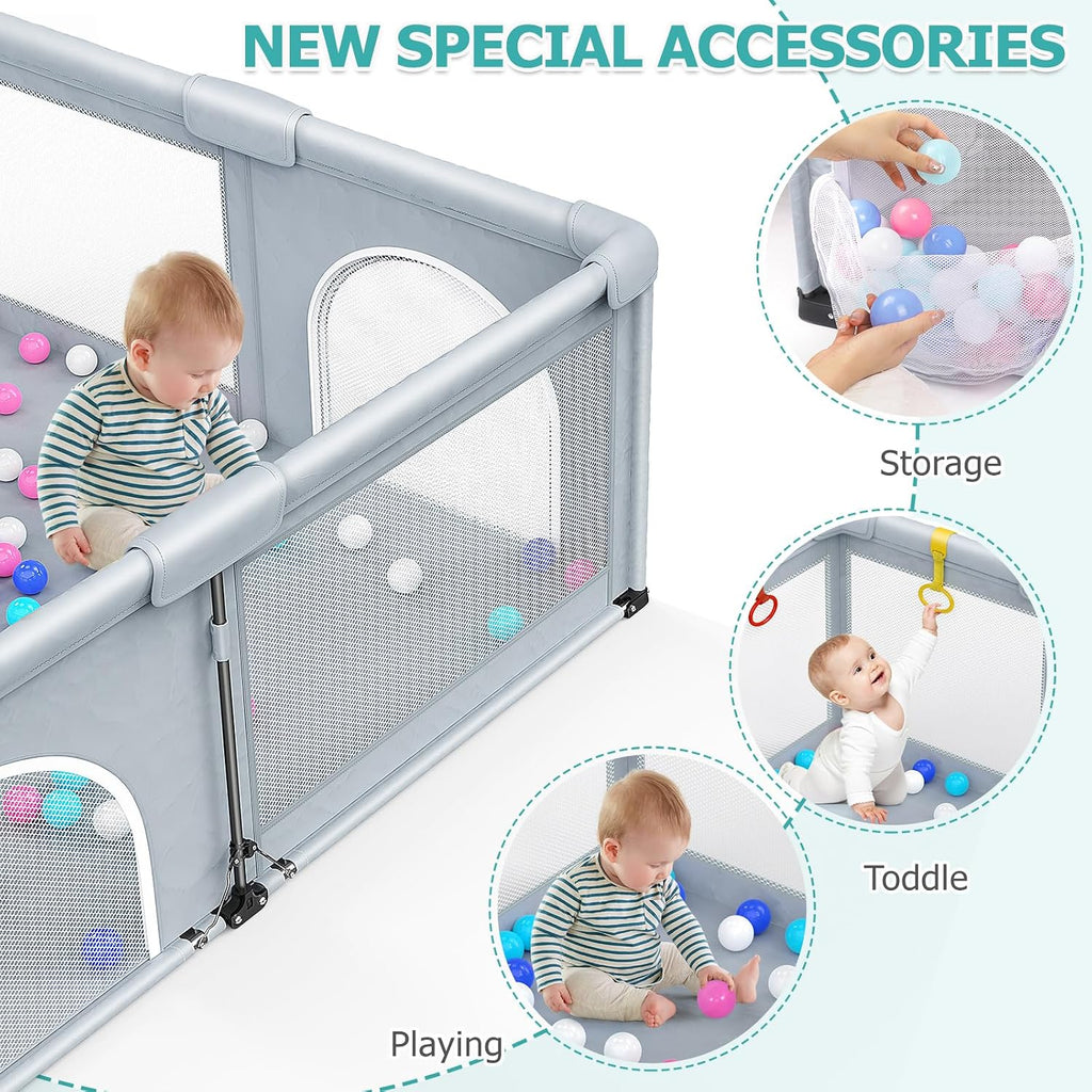 Baby Playpen Foldable Large Playpen for Babies and Toddlers 71×59 | Baby Play Pen Portable Playpen Fence Kids Safety