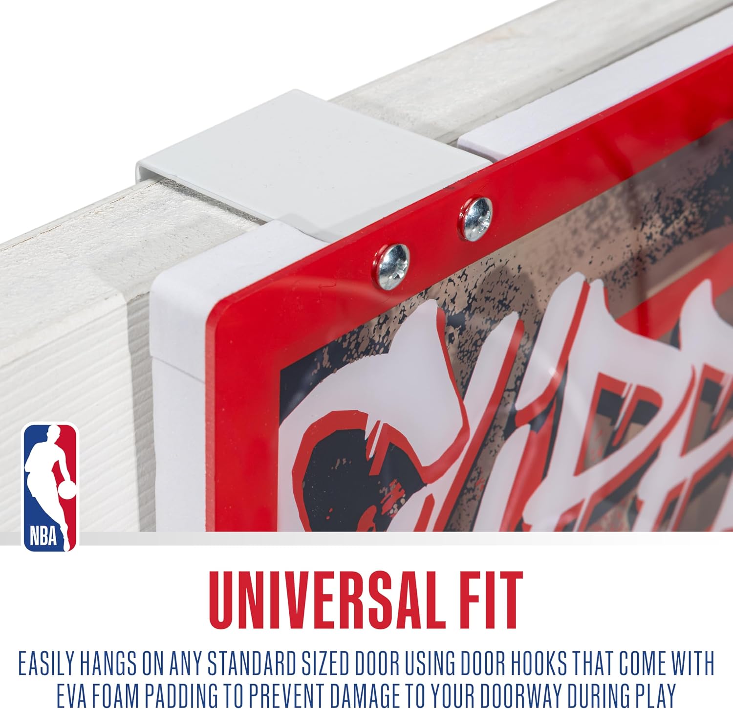 NBA Team Over the Door Basketball Hoops - Kids Indoor Mini Basketball Hoop + Ball Set - NBA Fan Mini Hoops