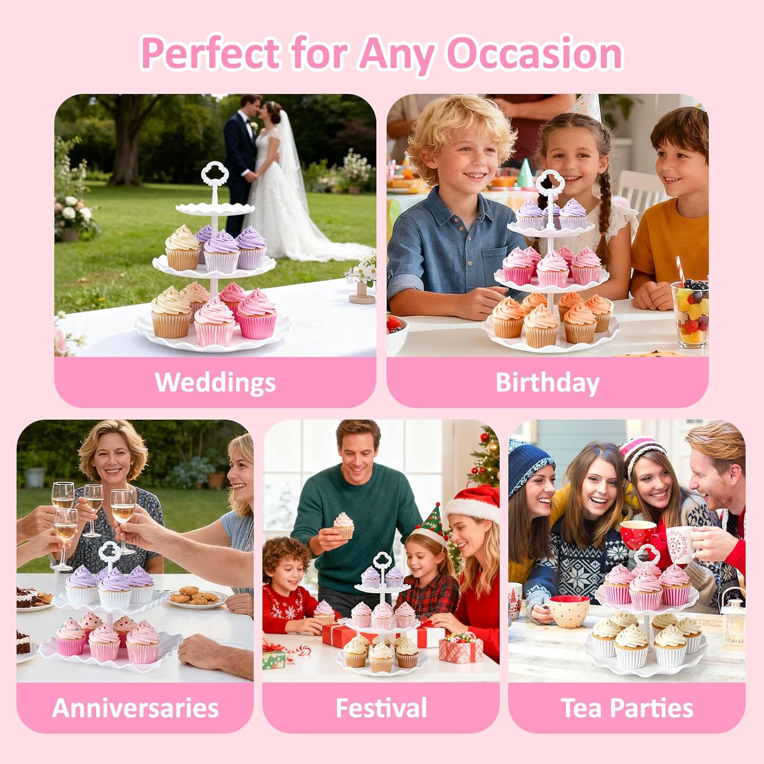36 Pack Cupcake Stand, Dessert Table Display Set,Tiered Tray Stand