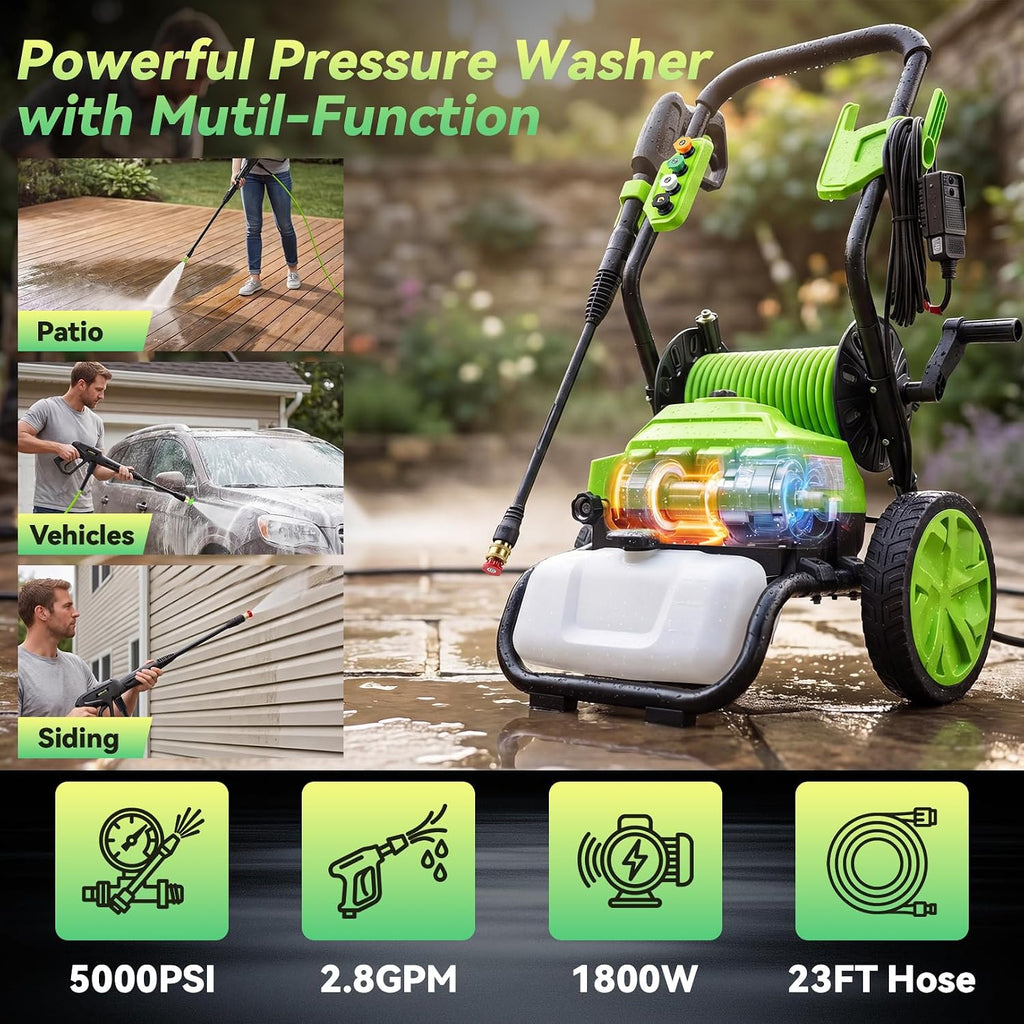 4800 PSI Pressure Washer Electric Power Washer, 1800W 2.8GPM High Pressure Washer, Professional Washer Cleaner, with