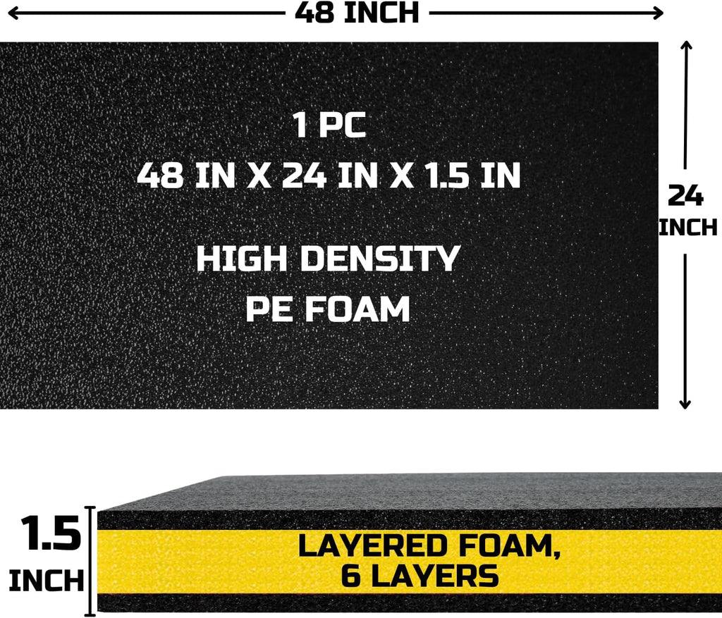 Tool Box Foam Organizer 48x24x1.5 inch 1PC, Kaizen Sheets for Pro Tool Control, Custom Tool Shadow Inserts for Cases