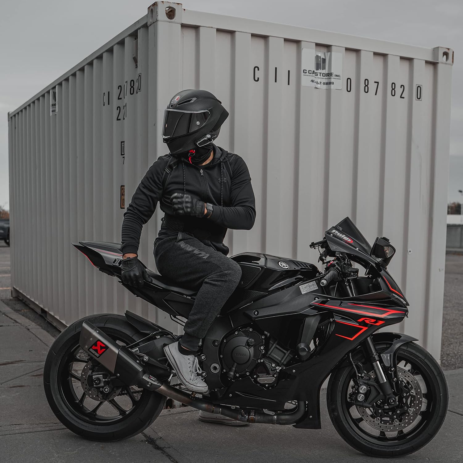 Mens Winter Warm Leather Motorcycle Gloves with Touchscreen GM041US
