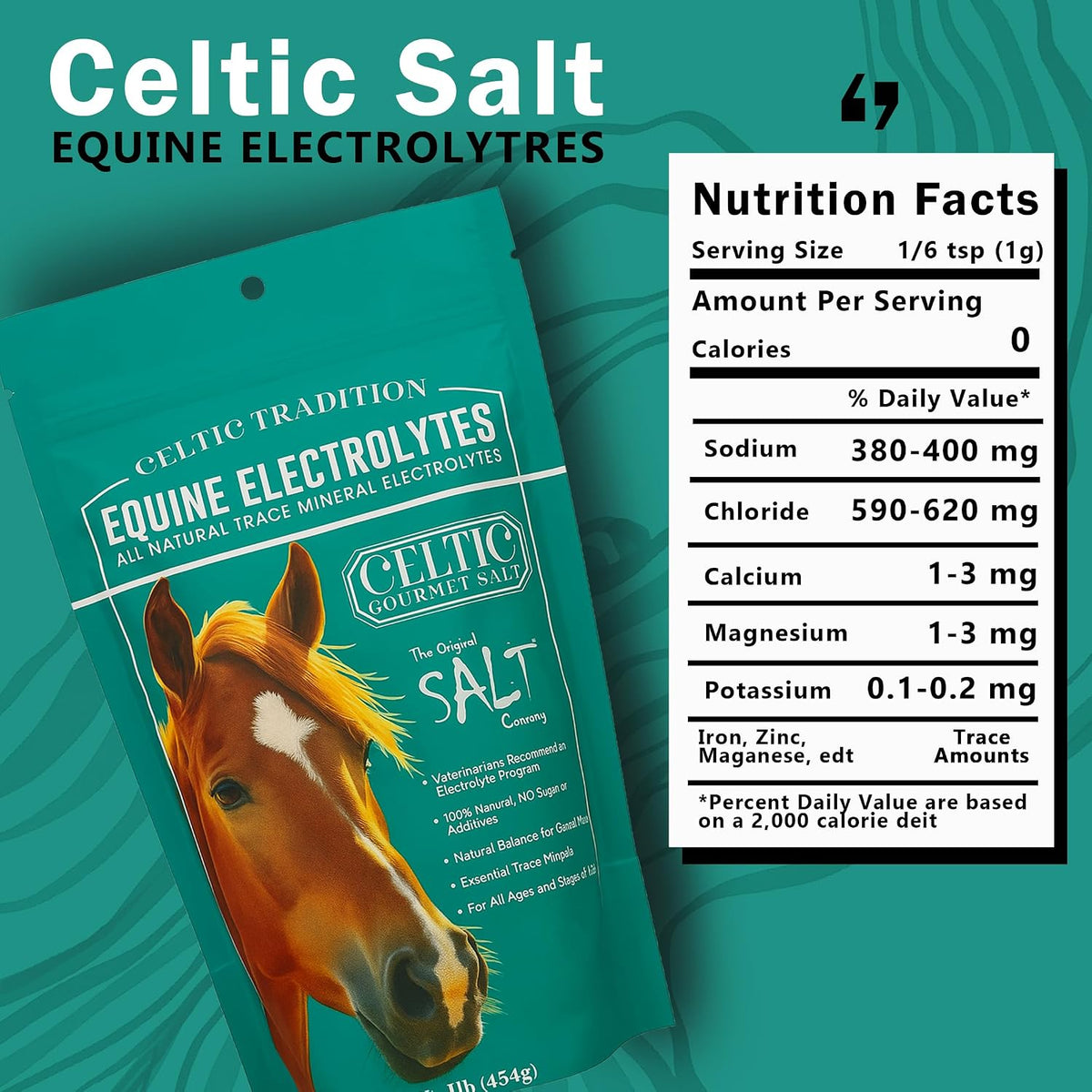 Celtic Tradition Equine Electrolytes – Natural Mineral Salt Supplement for Horses | Replenishes Electrolytes