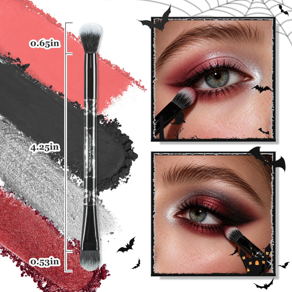 Makeup Set with Red Eyeshadow, Lipgloss, Eyeliner, Faux Eyelashes