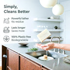 Natural Dish Soap Bar - Value Pack of 3 Solid Soap Block 16oz - Lemon Scented, Long Lasting, Skin Friendly