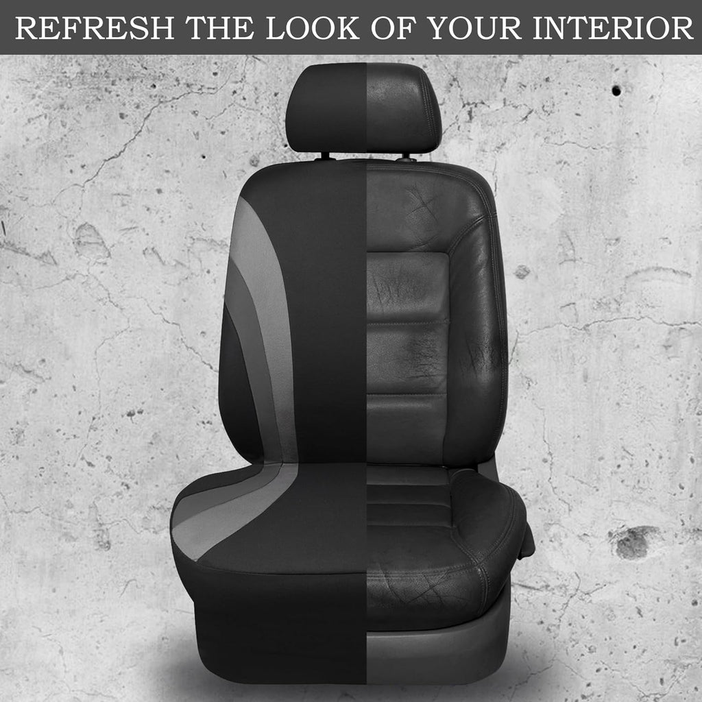 Line Rider Sporty Front Seat Covers,Gray Car Seat Covers Two Front Seats Only, Airbag Compatible,Universal Fit