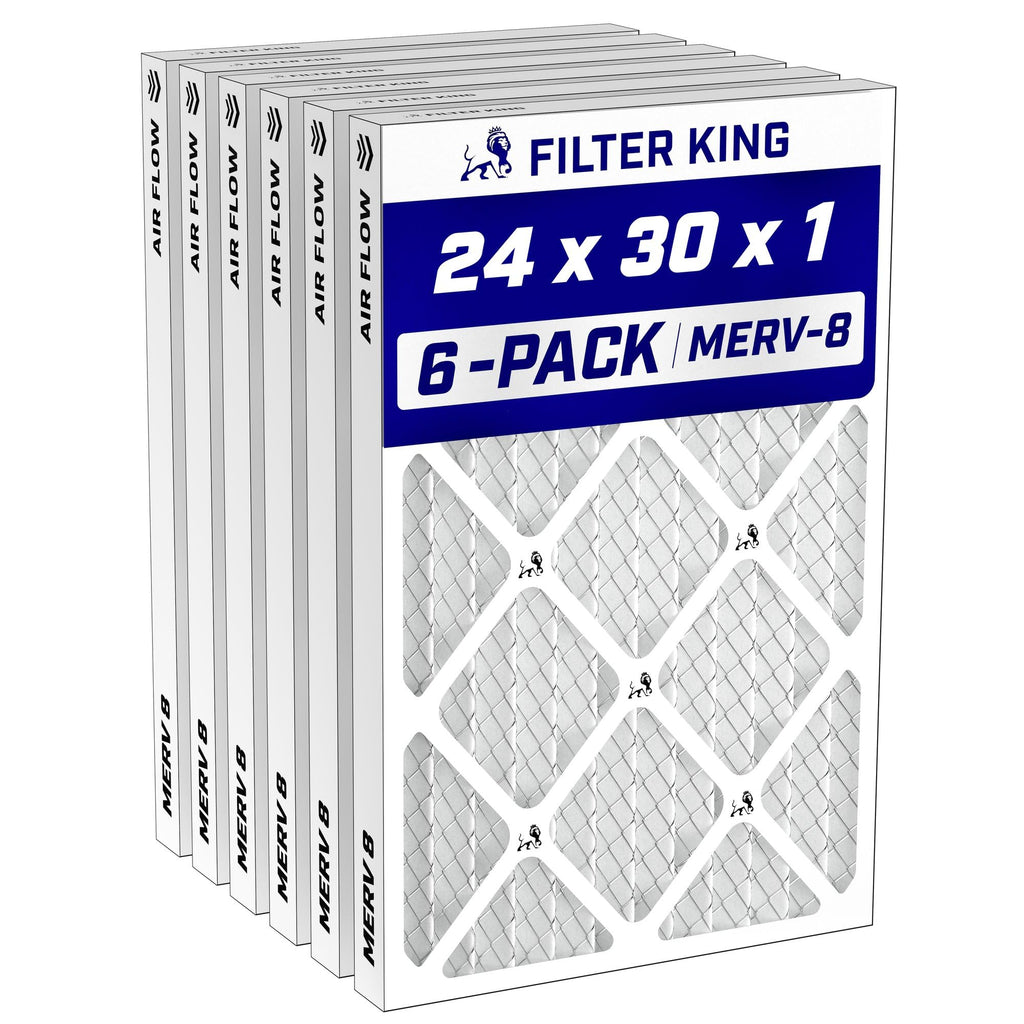 24x30x1 Air Filter MERV 8, AC Furnace Filters (6-Pack)