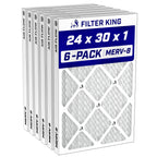 24x30x1 Air Filter MERV 8, AC Furnace Filters (6-Pack)