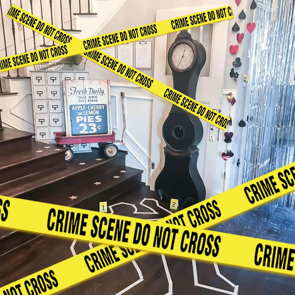 Crime Scene Do Not Cross Barricade Tape 2 Pack 3 inch X 1000 feet, Bright Yellow with a Bold Black Print
