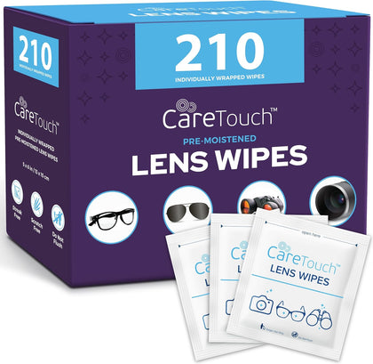 210 Count Lens Wipes for Eyeglasses, Eyeglass Cleaning Wipes Pre-moistened Individually Wrapped Scratch-Free