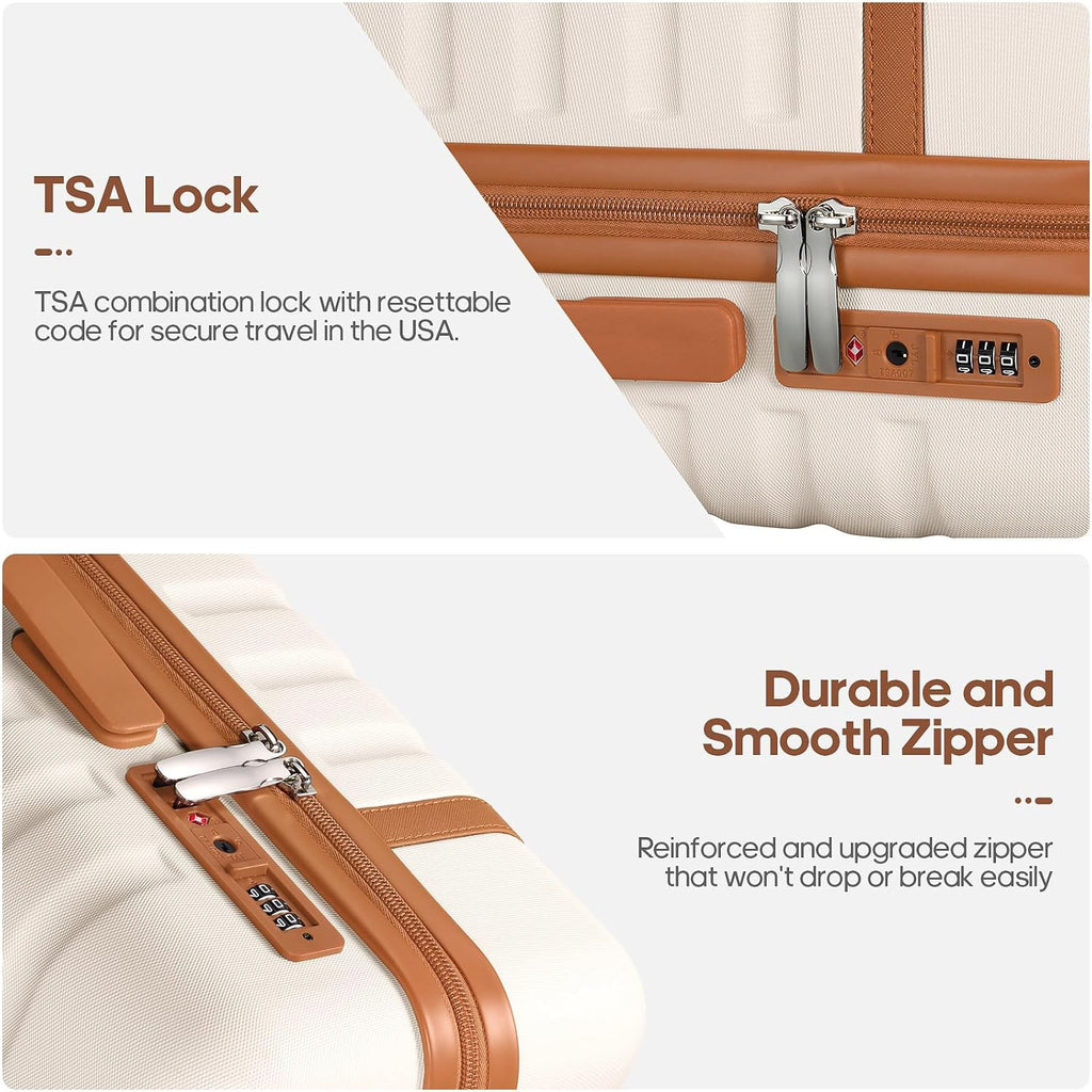 Luggage Sets 3 Piece, Carry On Luggage 20In With Spinner Wheels,PC Hardside Suitcase Set with TSA Lock,Durable Carry