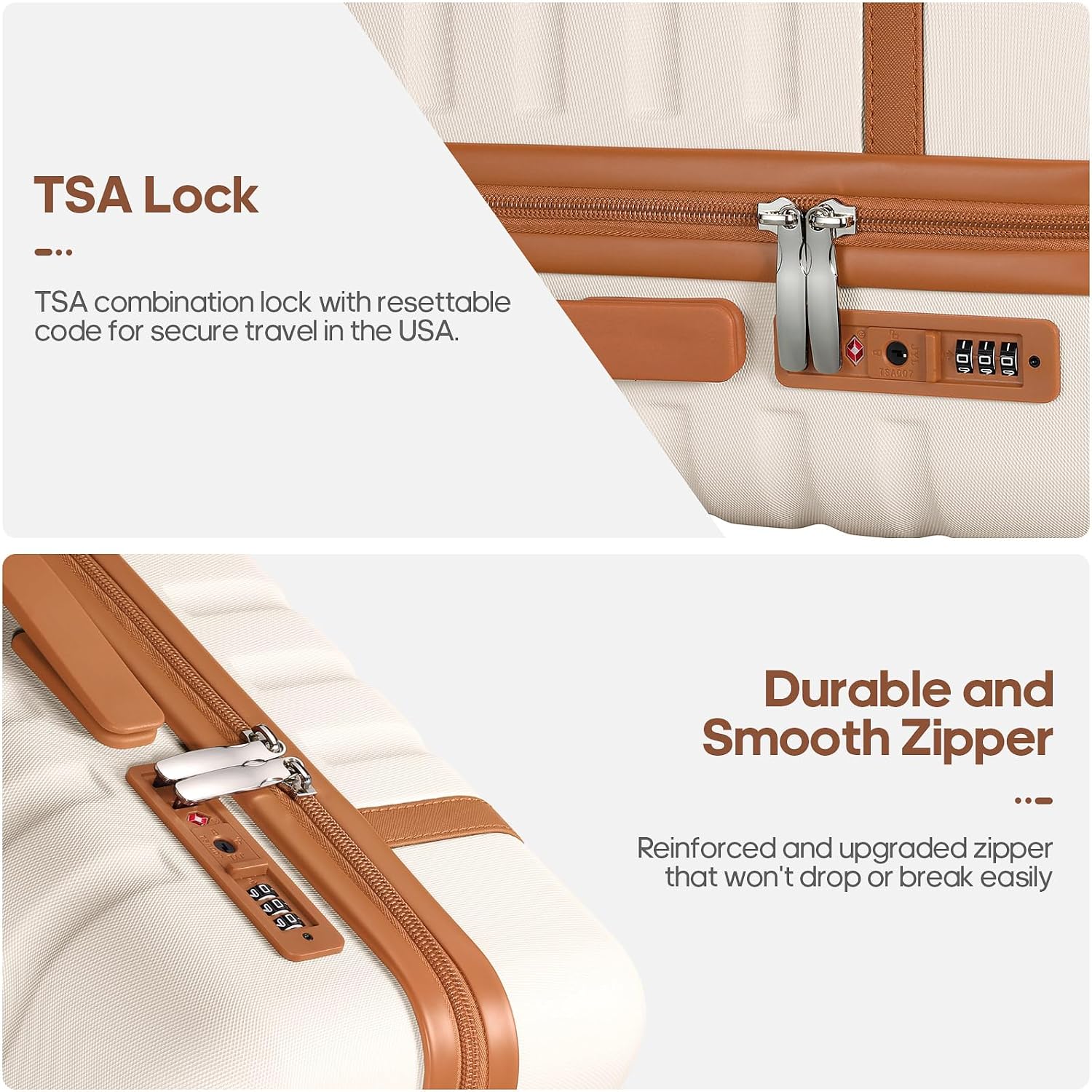 Luggage Sets 3 Piece, Carry On Luggage 20In With Spinner Wheels,PC Hardside Suitcase Set with TSA Lock,Durable Carry