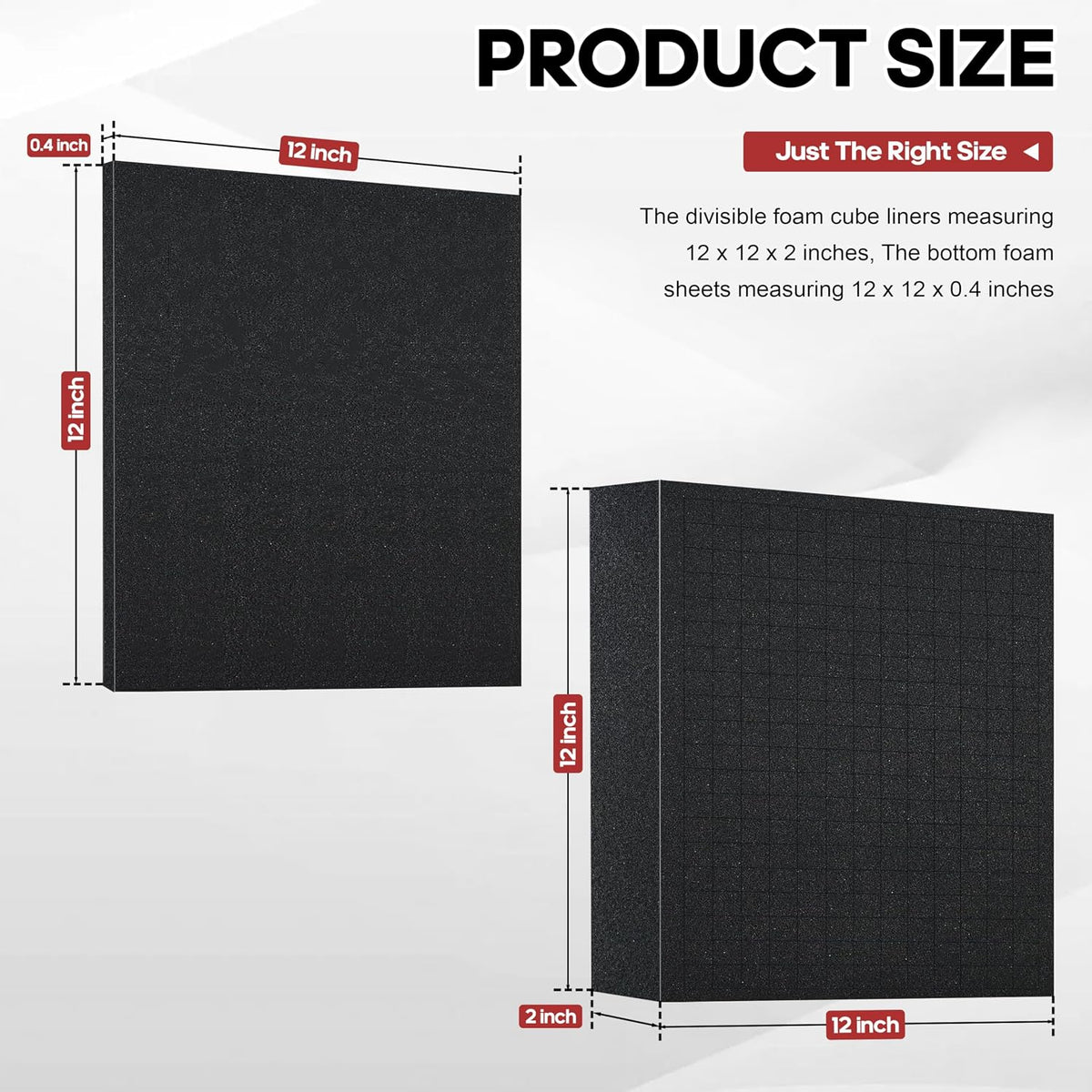 4‑Pack Dual‑Thickness Pick and Pluck Foam Insert, Pre‑Cube Foam