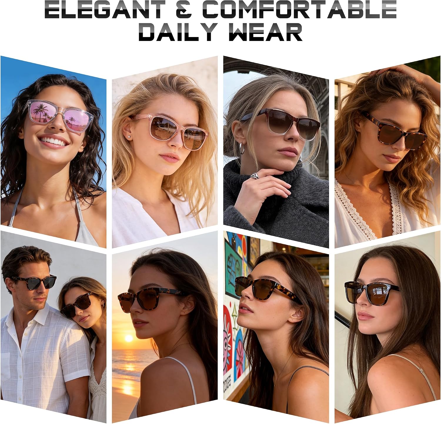 Sunglasses Womens Polarized Sunglasses for Women Men UV Protection | Trendy Designer Sunglasses Cute Retro Shades