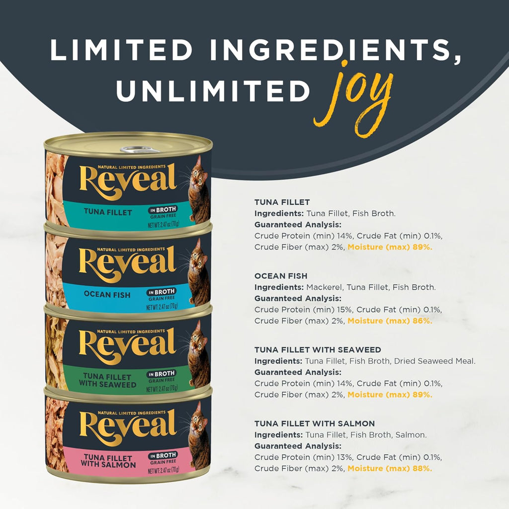 Fish Variety in Broth Wet Cat Food 12-Pack 2.47 oz Cans