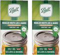 Ball Regular Mouth Lids and Bands - 12 Lids per Pack (2 Pack) - Fits Kerr Mason Jars + M.E.M Rubber Jar Opener Included