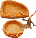 Reptile Water Dish Food Bowl Bearded Dragon Bowls, 2 Pack Reptile Food Bowl for Hermit Crab Bearded Dragon Lizard