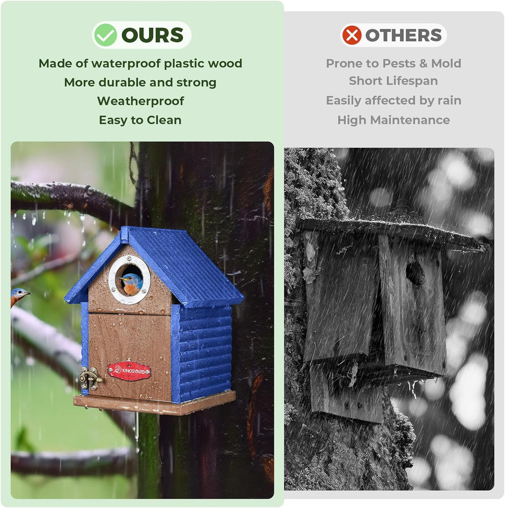 Bluebird House with Predator Guard, Recycled Poly Lumber
