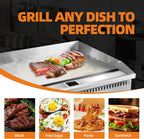 48" Commercial Countertop Griddle, 4 Burners Gas Griddle, 120000 BTU Output, Stainless Steel Flat Top Grill Hot Plate