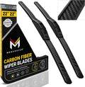 Premium Silicone Carbon Fiber Windshield Wiper Blades 22" & 22" - Patented All-Season, Quiet & Smooth Streak-Free