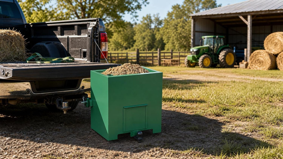 Tractor Ballast Box, 800 Lb Heavy Duty Steel 3 Point Ballast Hitch Box with 2" Quick Hitch Receiver, Category 1 Rear