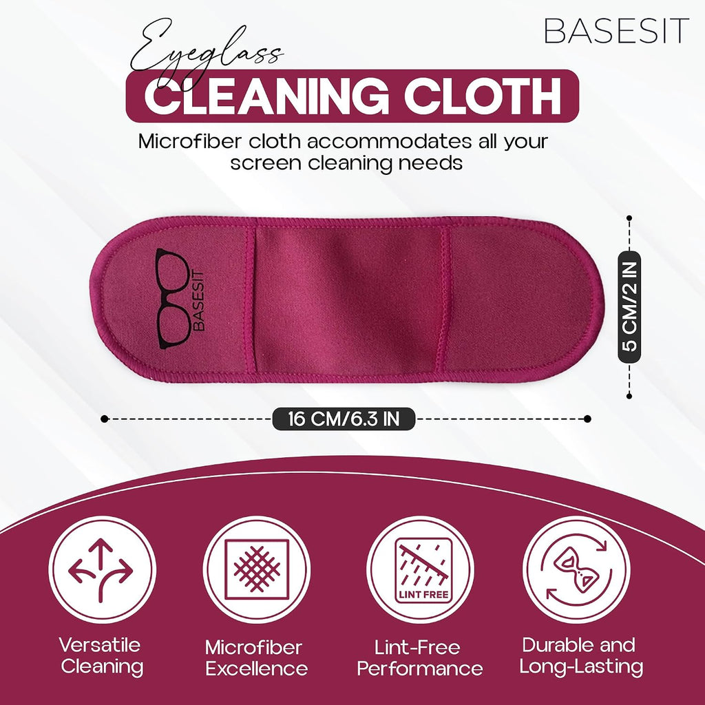 Finger Grip Eyeglass Cleaner (4 Pack) – Premium Microfiber Glasses Cleaning Cloth for Eyeglasses, Sunglasses, Phone