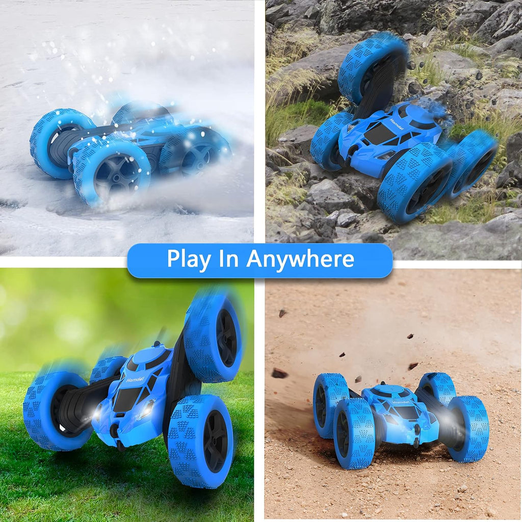 Remote Control Car for Kids, 360° Rotating RC Stunt Car Double-Sided 4WD Electric Vehicle with LED Lights, 2.4GHz