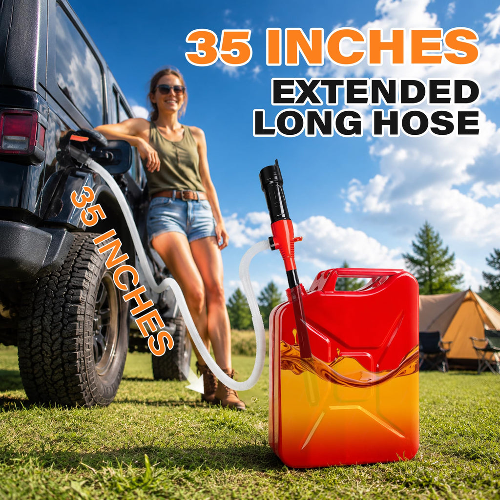 Fuel Transfer Pump Battery Powered, 2.4 GPM Electric Pump for Gasoline Red
