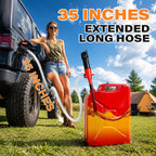 Fuel Transfer Pump Battery Powered, 2.4 GPM Electric Pump for Gasoline Red