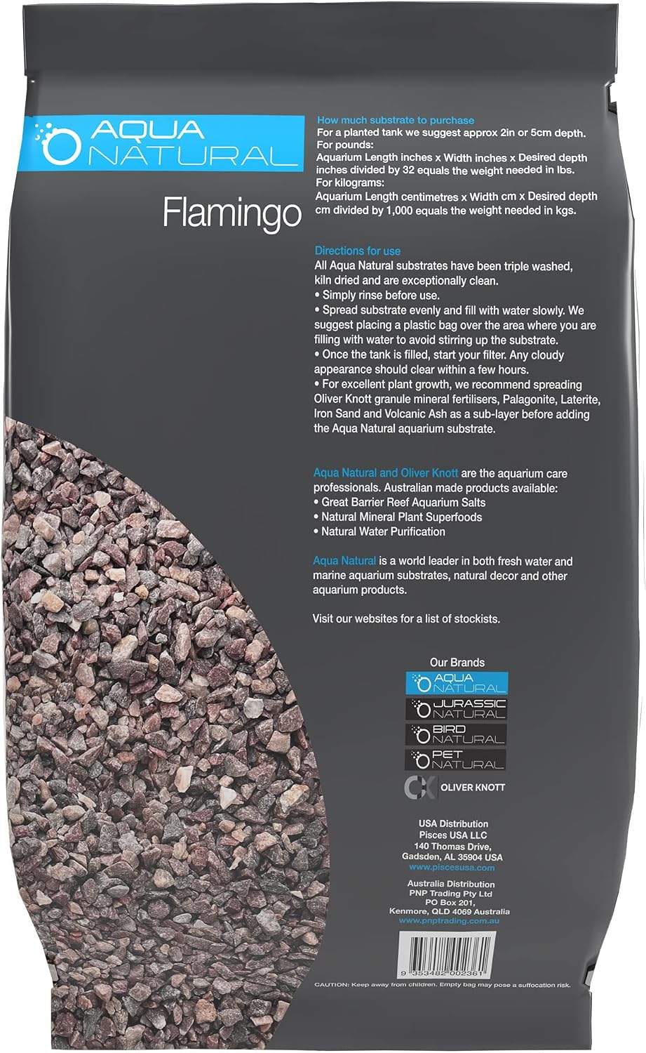 Aquarium Substrate, Flamingo Gravel, 10lb
